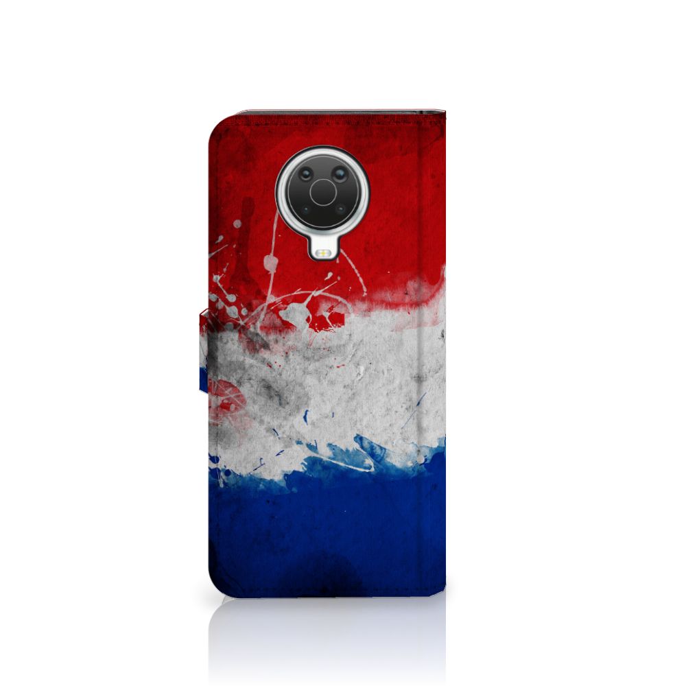 Nokia G10 | G20 Bookstyle Case Nederland met artistiek ontwerp van de Nederlandse vlag.