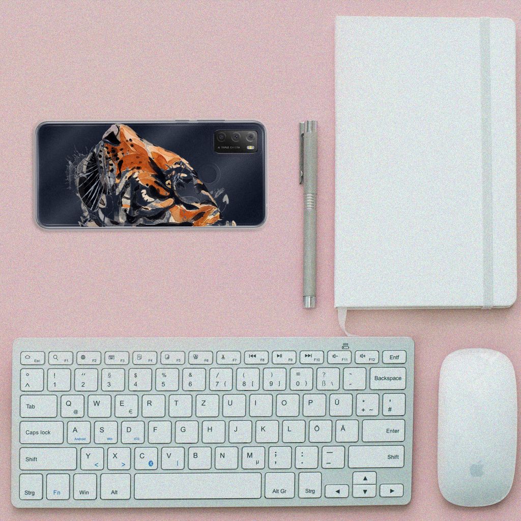 Hoesje maken Alcatel 1S (2021) Watercolor Tiger