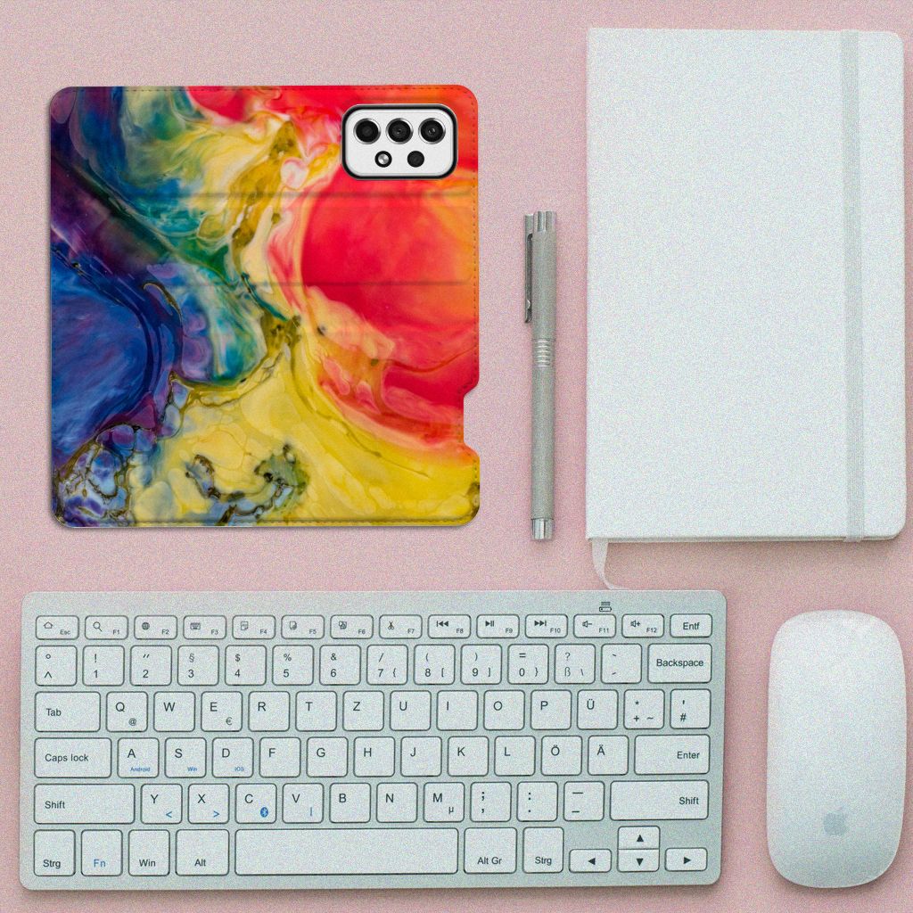 Bookcase Samsung Galaxy A73 Watercolor Dark - B2C Telecom