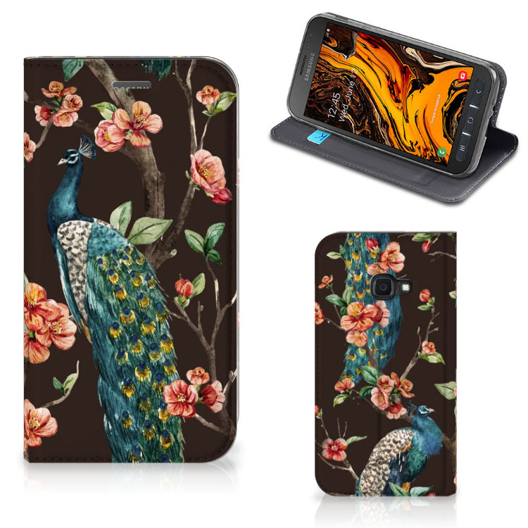 Samsung Galaxy Xcover 4s Hoesje maken Pauw met Bloemen