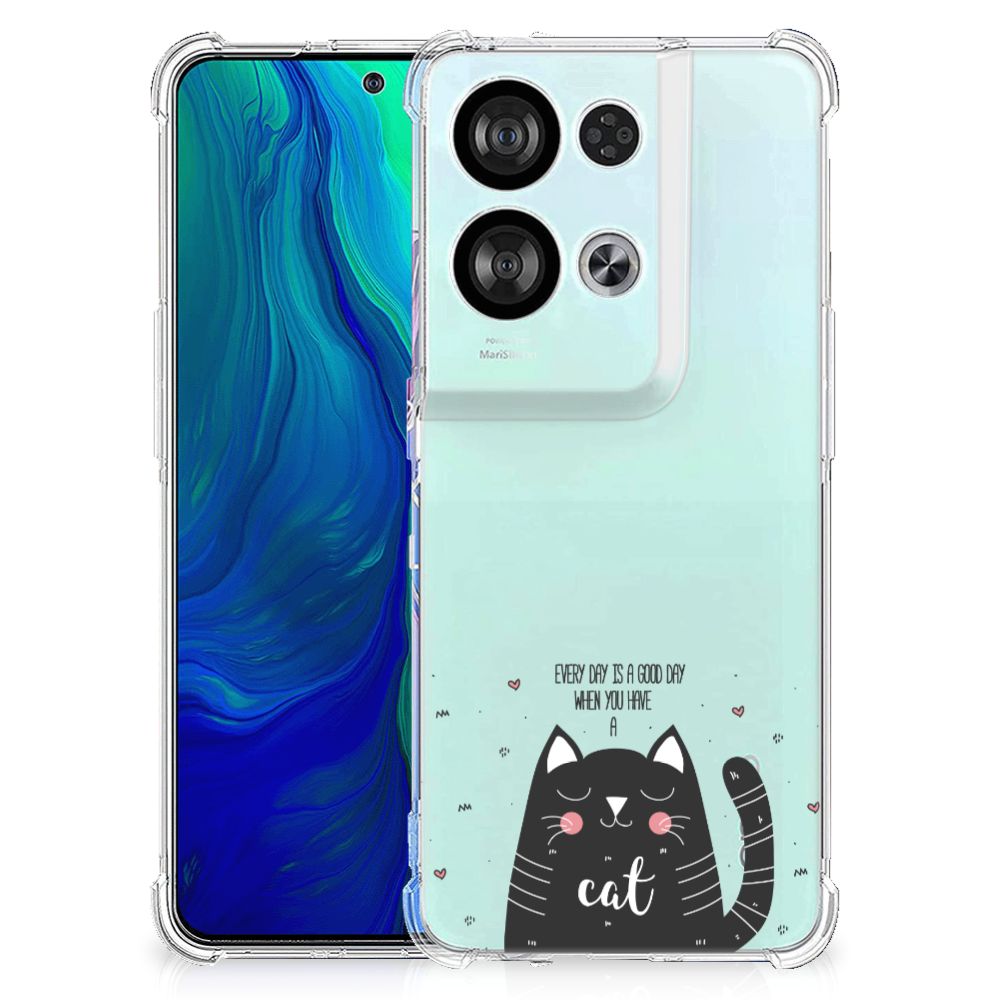 OPPO Reno8 Stevig Bumper Hoesje Cat Good Day B2C Telecom