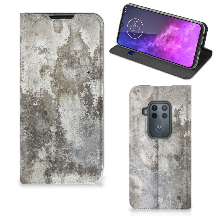 Motorola One Zoom Standcase Beton Print