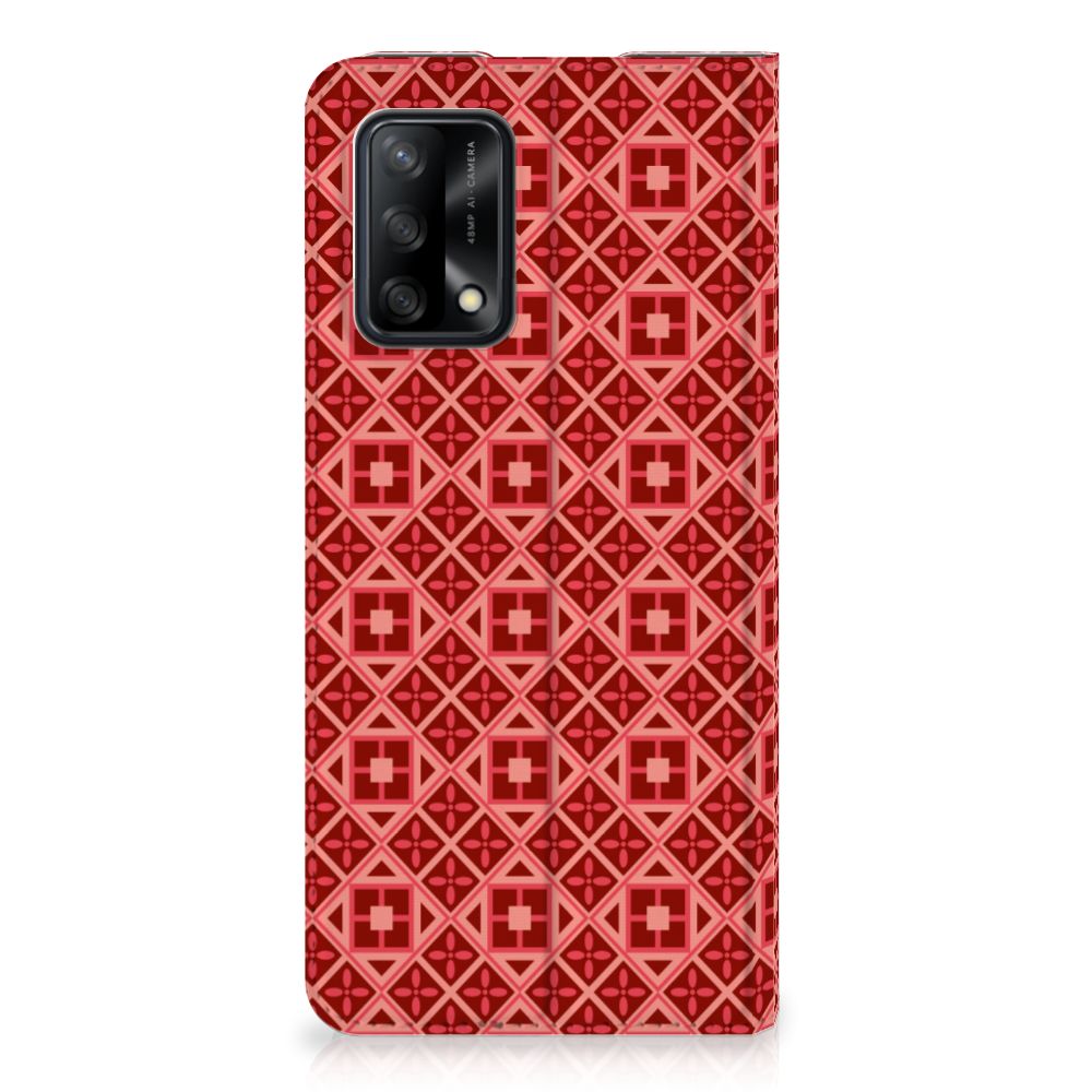 OPPO A74 4G Hoesje met Magneet Batik Rood - B2C Telecom