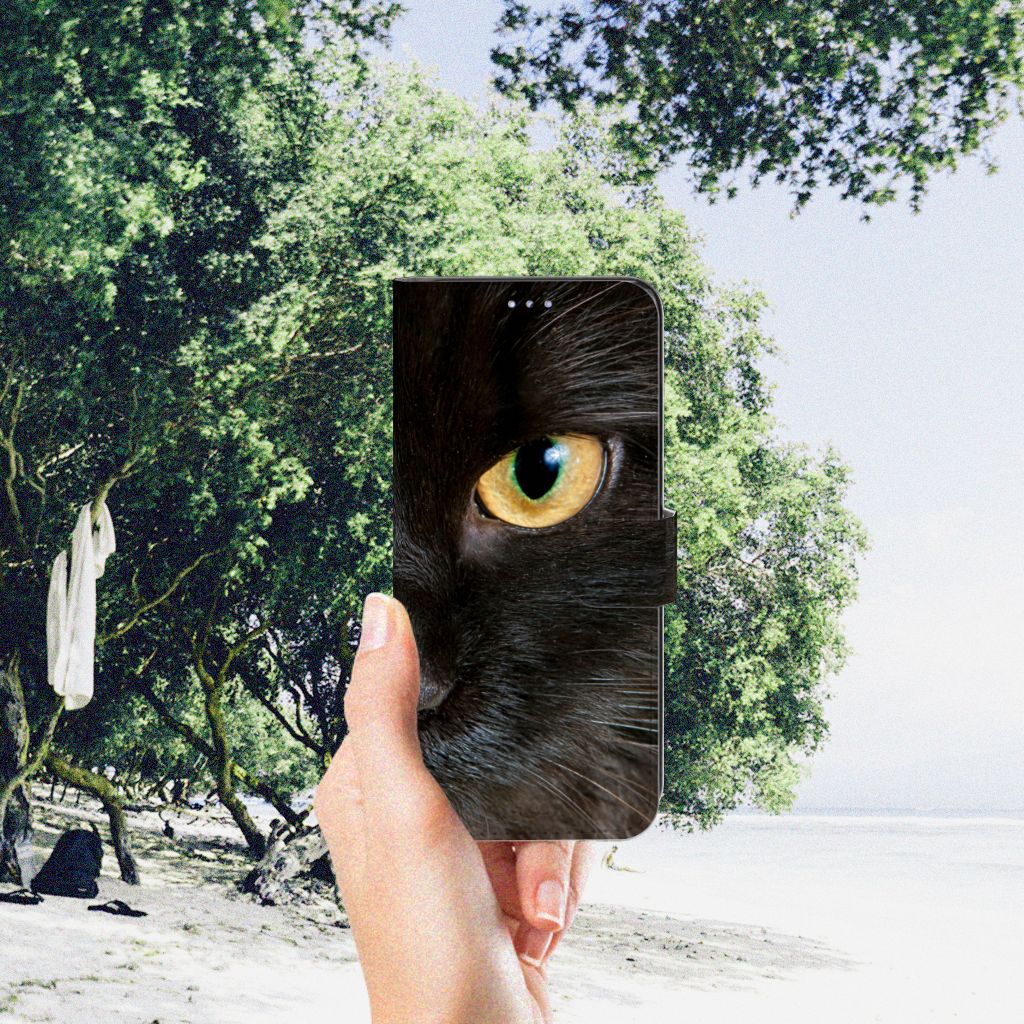 Motorola Moto G31 | G41 Telefoonhoesje met Pasjes Zwarte Kat