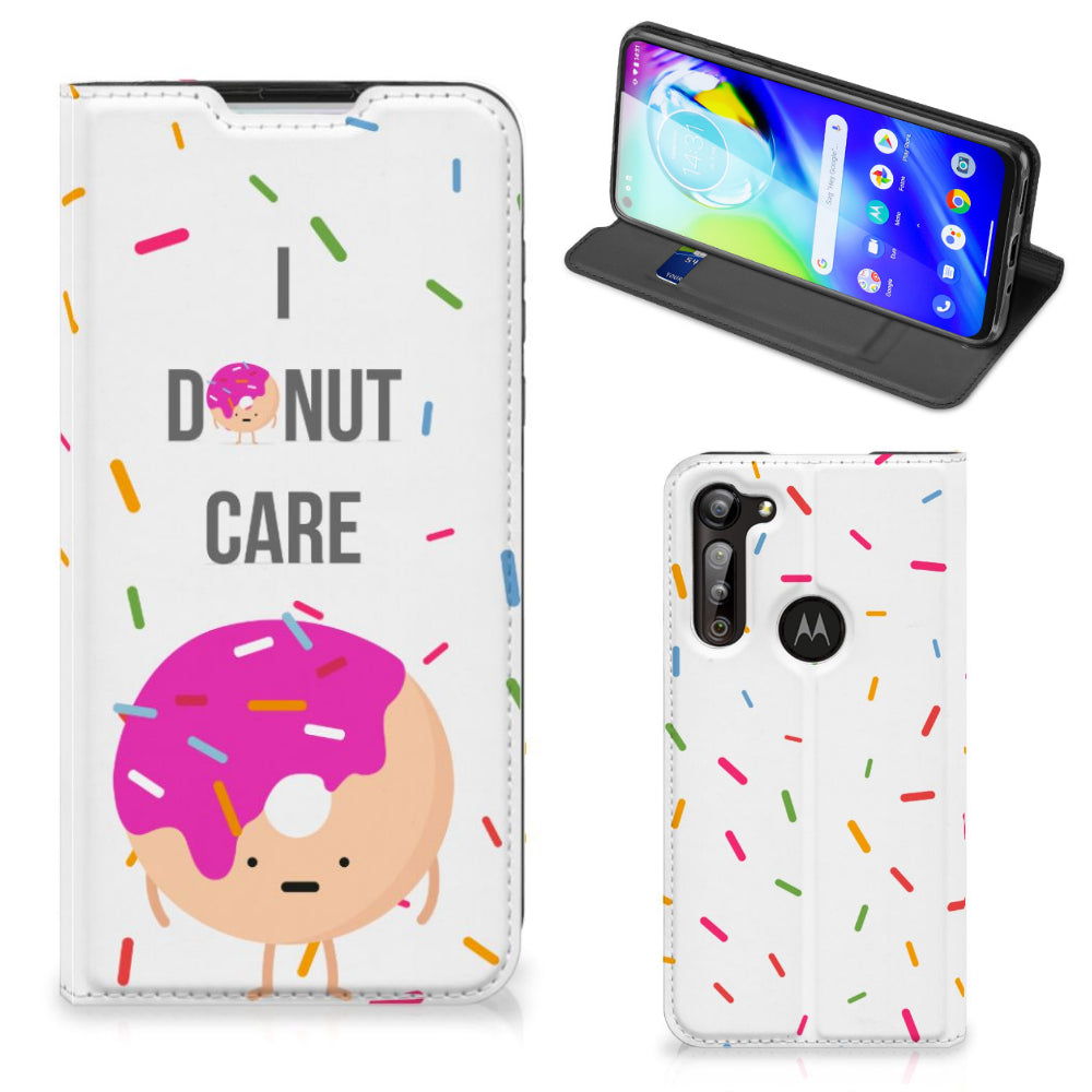 Motorola Moto G8 Power Flip Style Cover Donut Roze