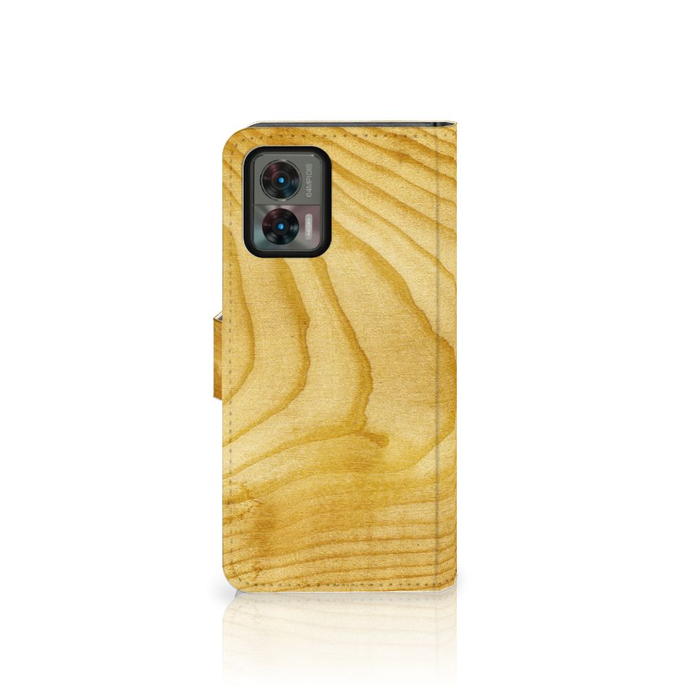 Motorola Edge 30 Neo Book Style Case Licht Hout