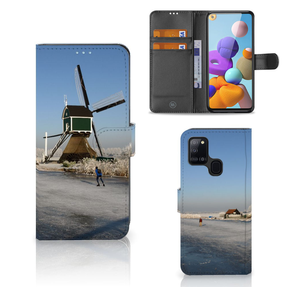 Samsung Galaxy A21s Flip Cover Schaatsers