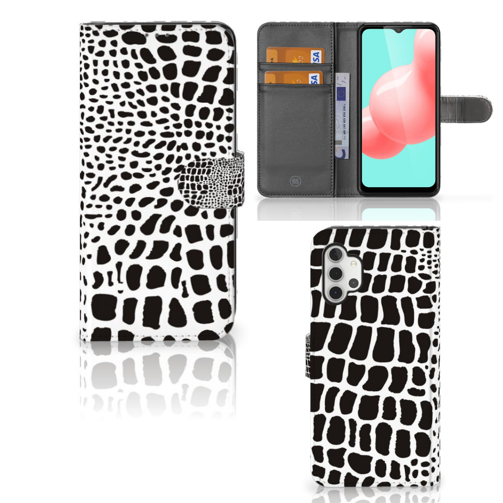 Samsung Galaxy A32 5G Telefoonhoesje met Pasjes Slangenprint