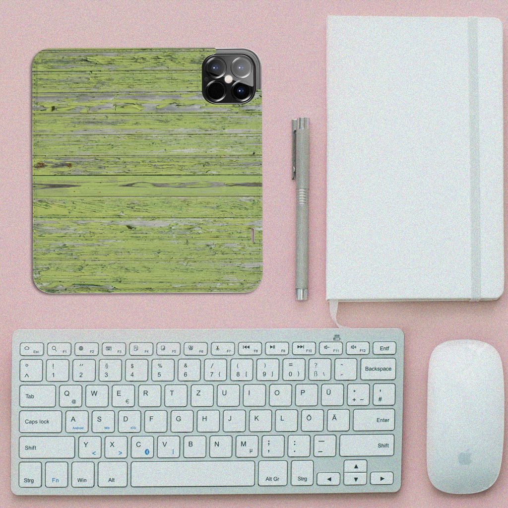 iPhone 12 Pro Max Book Wallet Case Green Wood - B2C Telecom