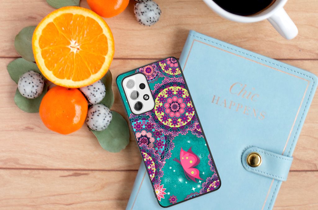 Samsung Galaxy A73 Leuk Telefoonhoesje Cirkels en Vlinders B2C Telecom