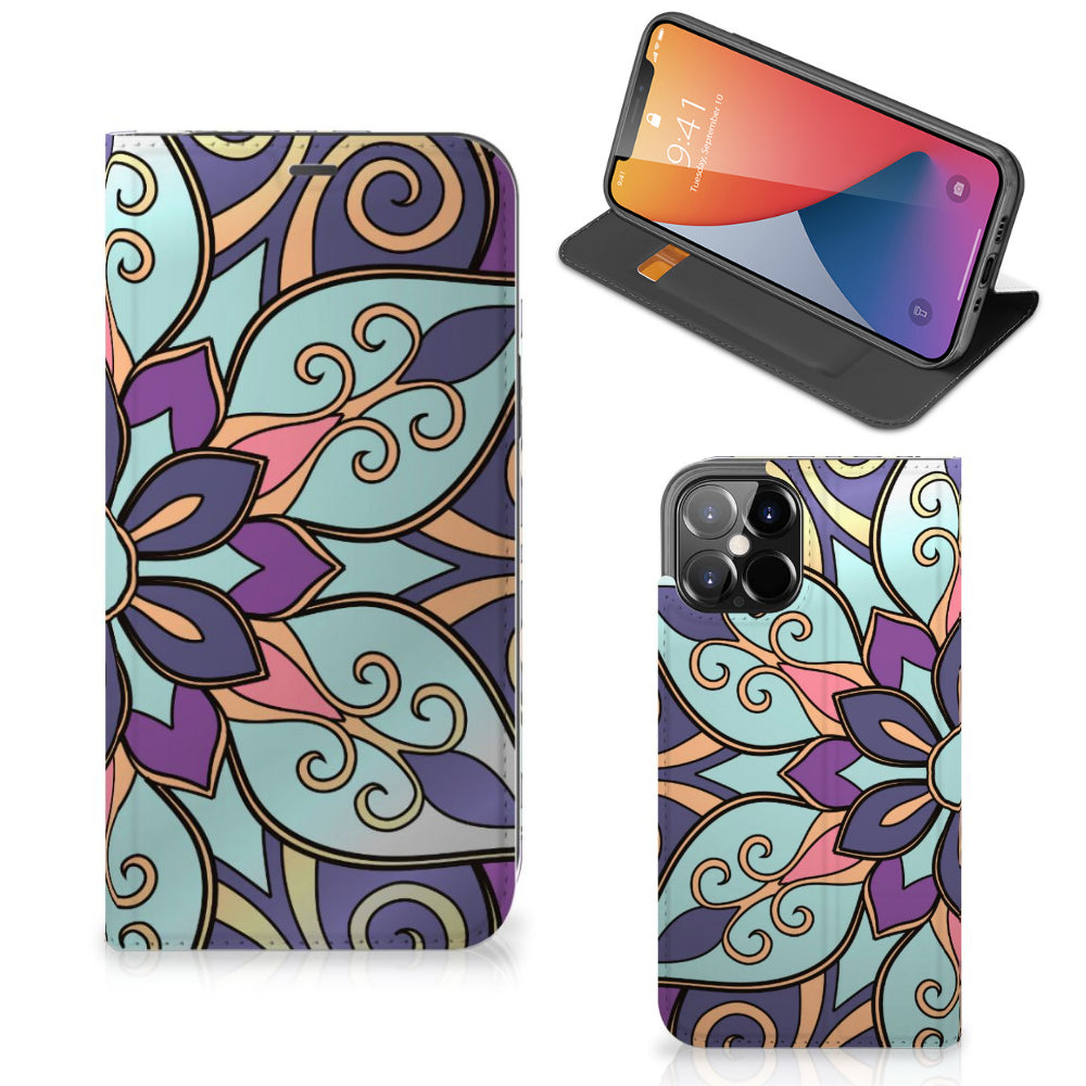 iPhone 12 Pro Max Smart Cover Purple Flower