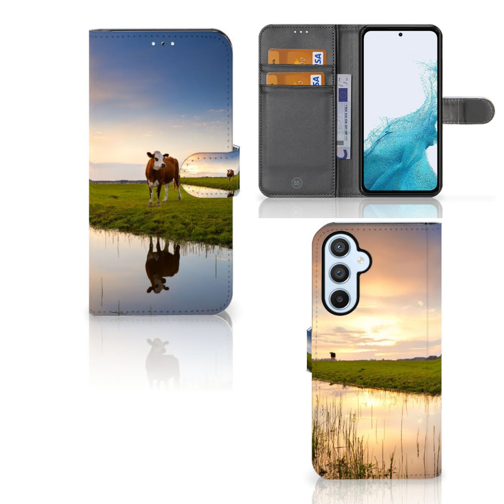 Samsung Galaxy A54 5G Telefoonhoesje met Pasjes Koe