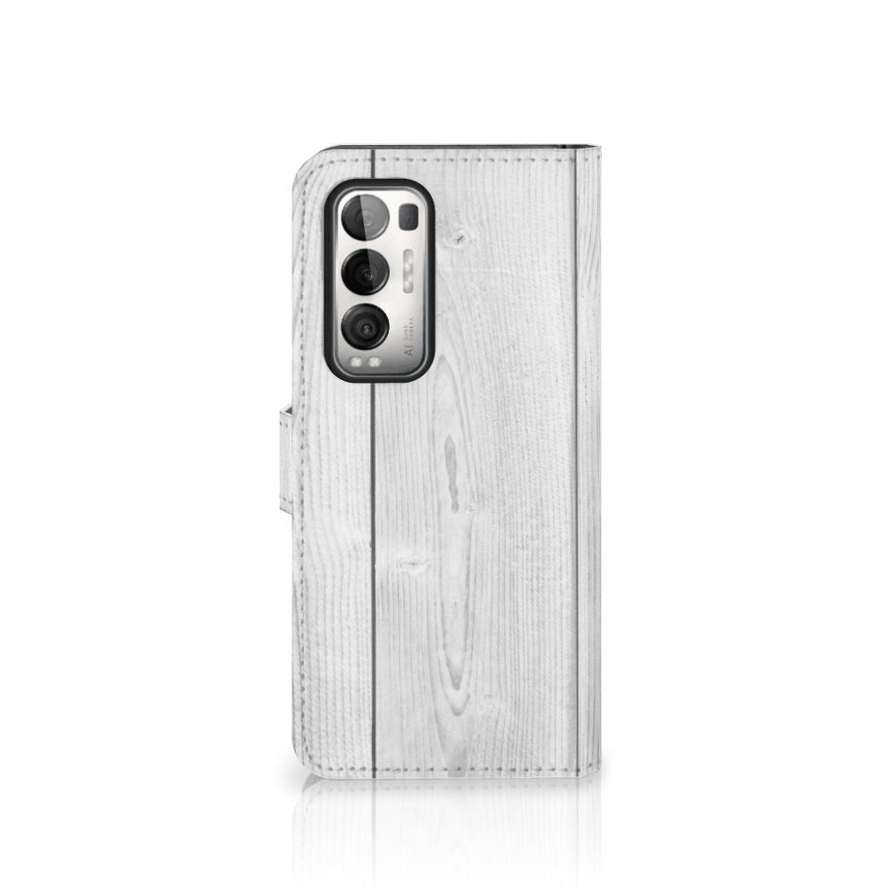 OPPO Find X3 Neo 5G Book Style Case White Wood