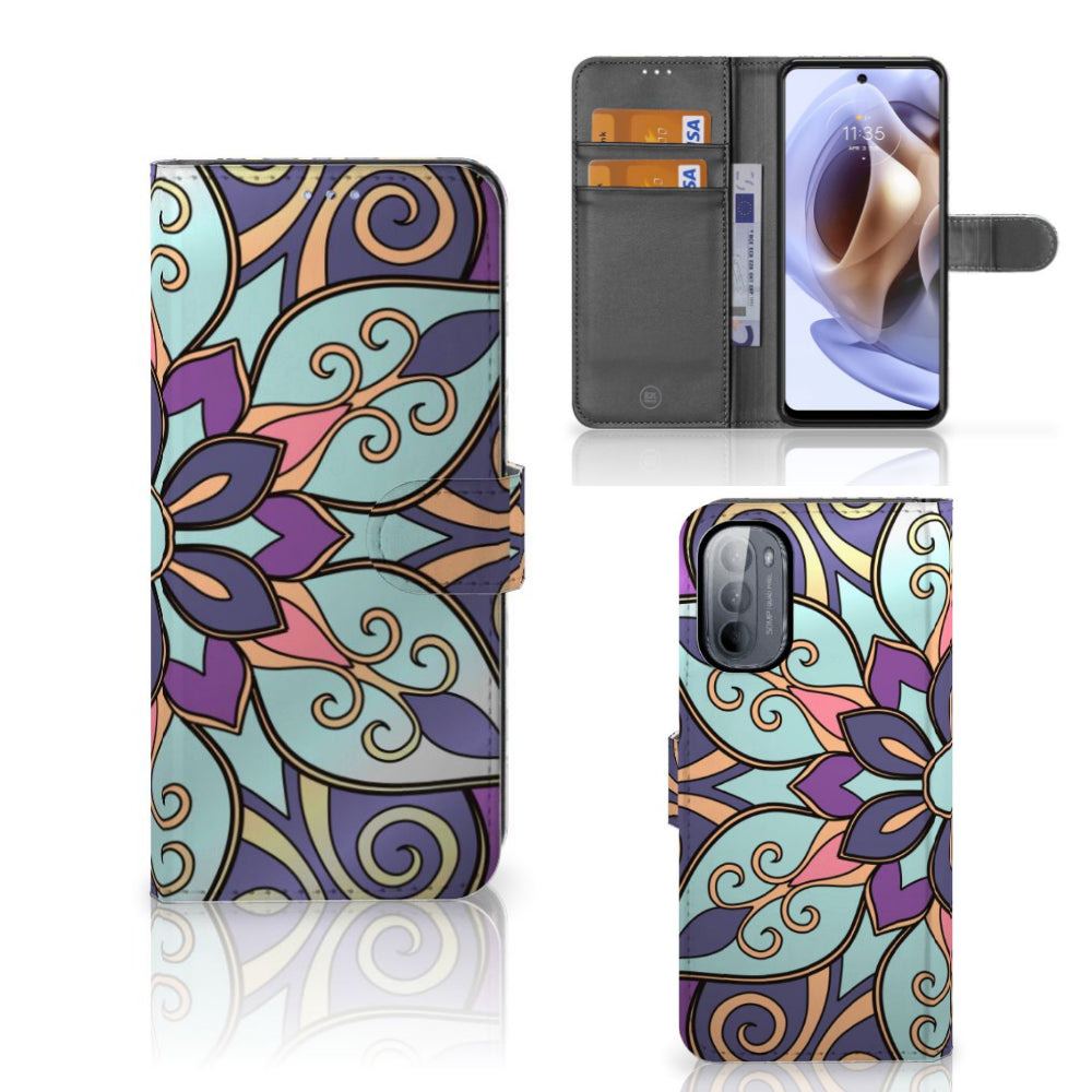 Motorola Moto G31 | G41 Hoesje Purple Flower