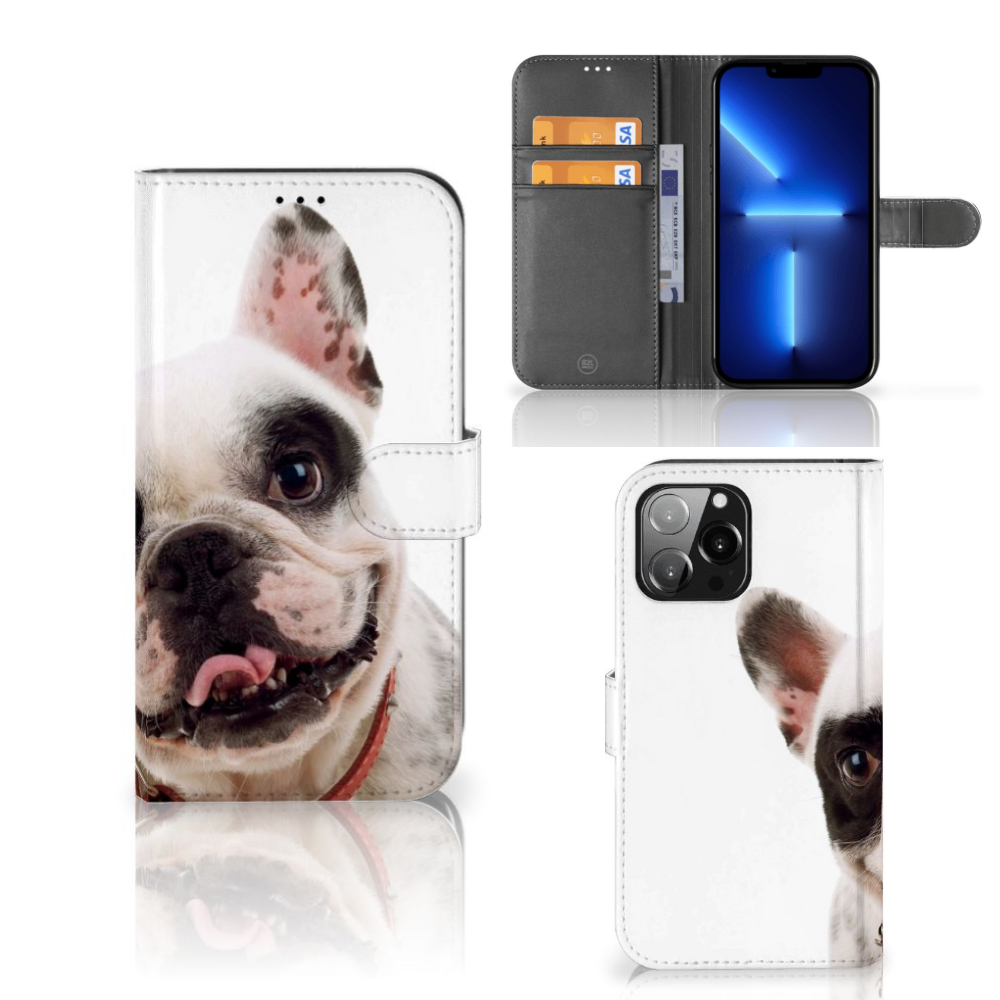iPhone 13 Pro Max Telefoonhoesje met Pasjes Franse Bulldog