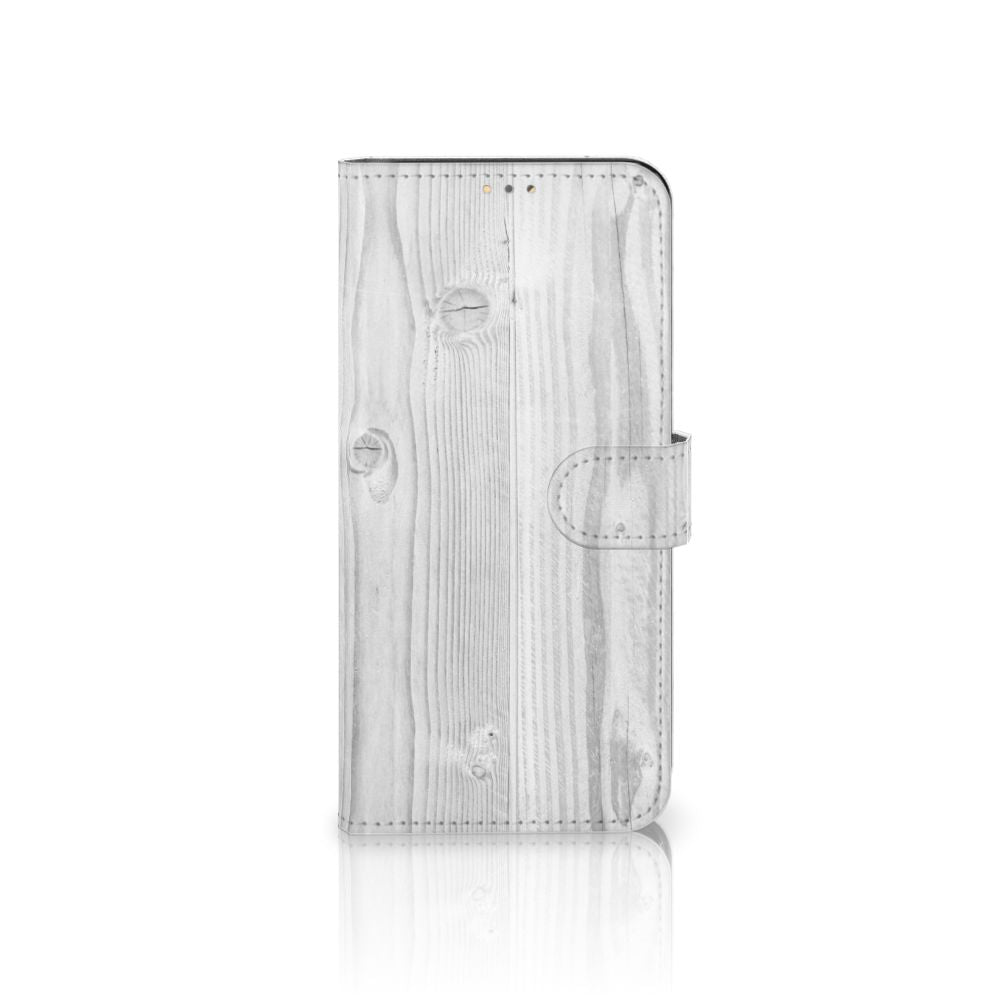 OPPO A15 Book Style Case White Wood
