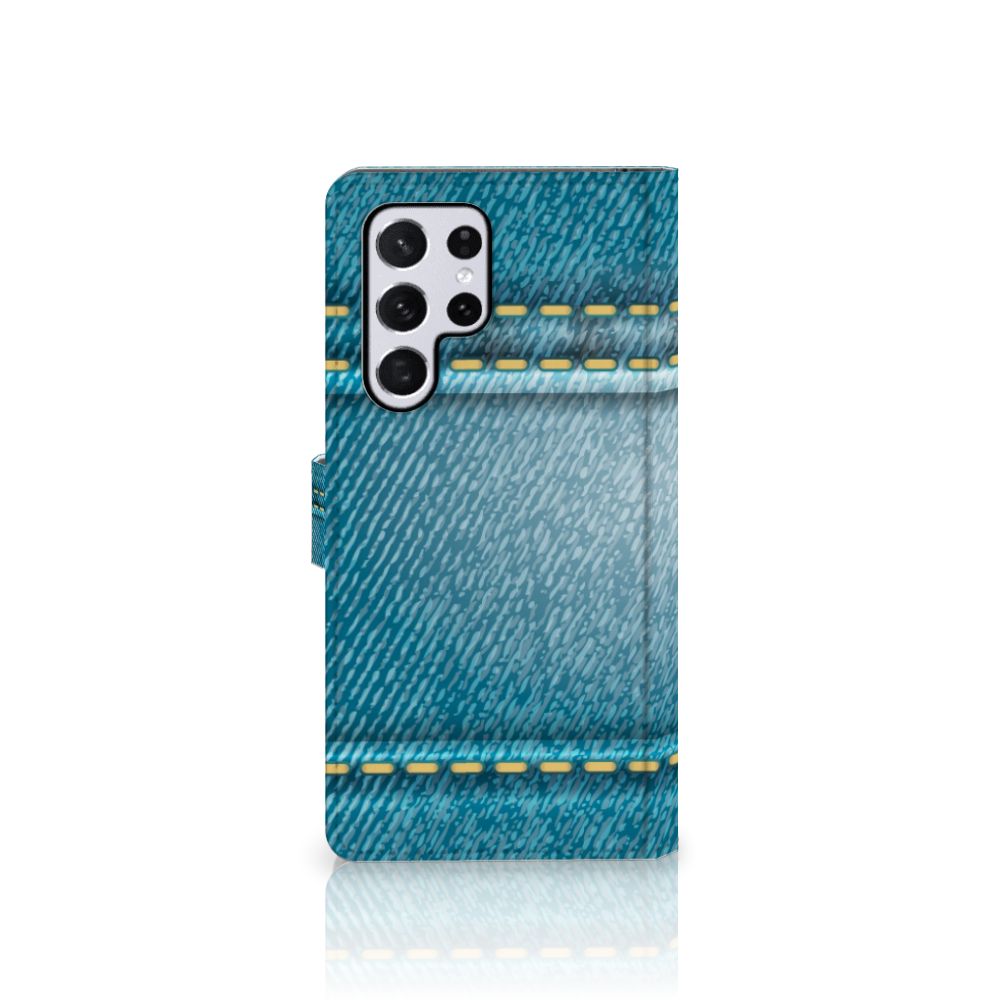 Samsung Galaxy S22 Ultra Wallet Case met Pasjes Jeans