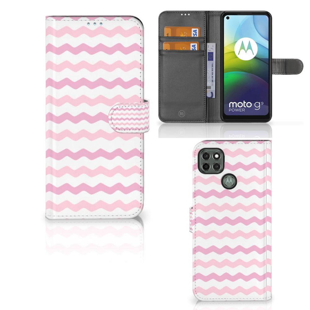 Motorola Moto G9 Power Telefoon Hoesje Waves Roze
