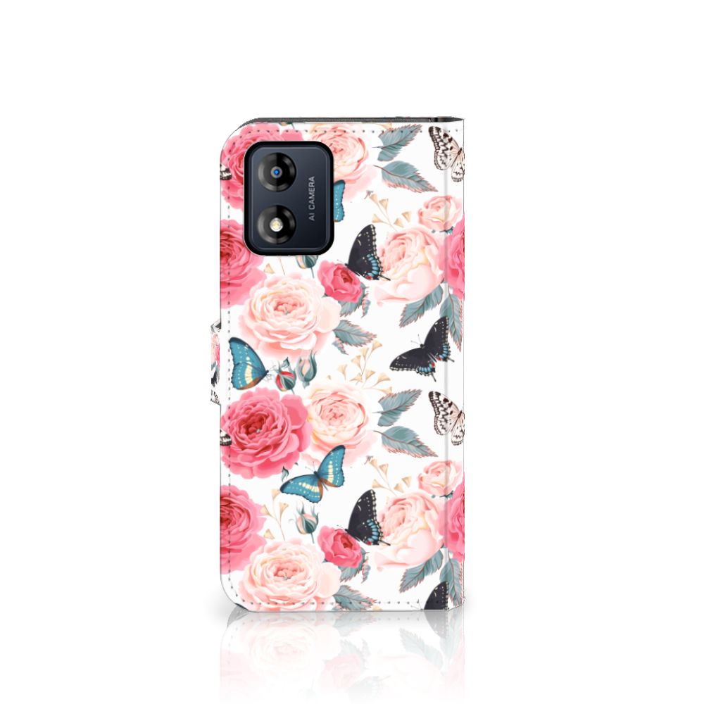 Motorola Moto E13 4G Hoesje Butterfly Roses