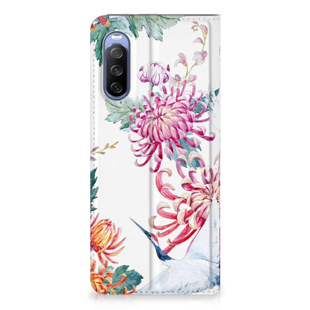 Sony Xperia 10 III Hoesje maken Bird Flowers - B2C Telecom