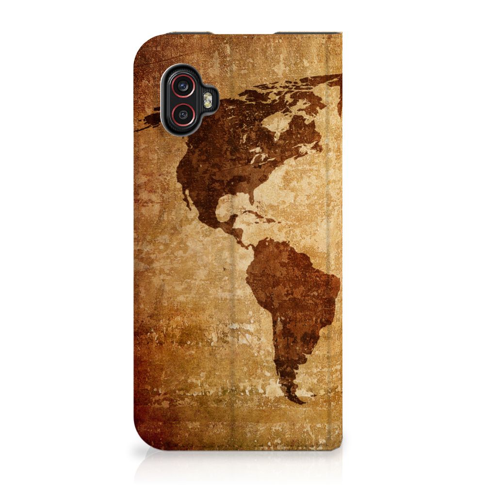 Samsung Galaxy Xcover 6 Pro Book Cover Wereldkaart - B2C Telecom