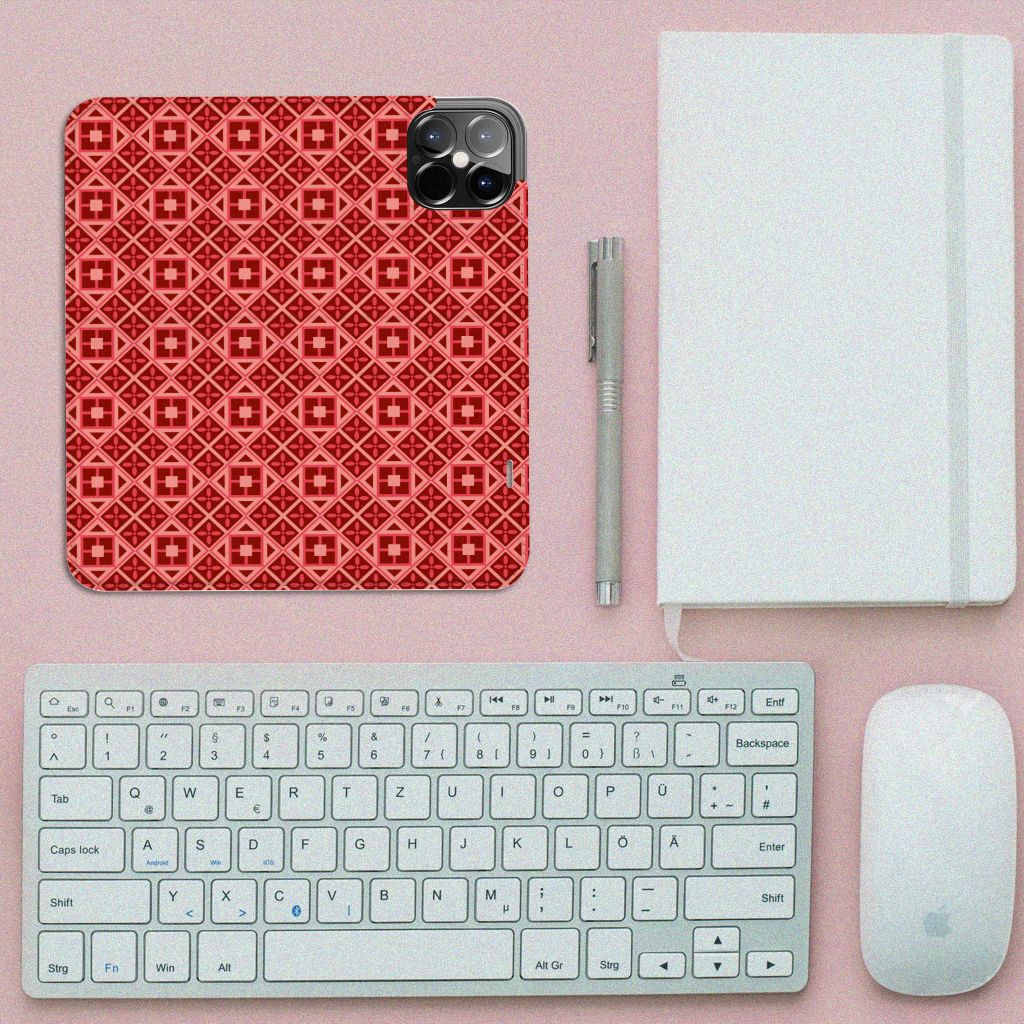iPhone 12 Pro Max Hoesje met Magneet Batik Rood - B2C Telecom