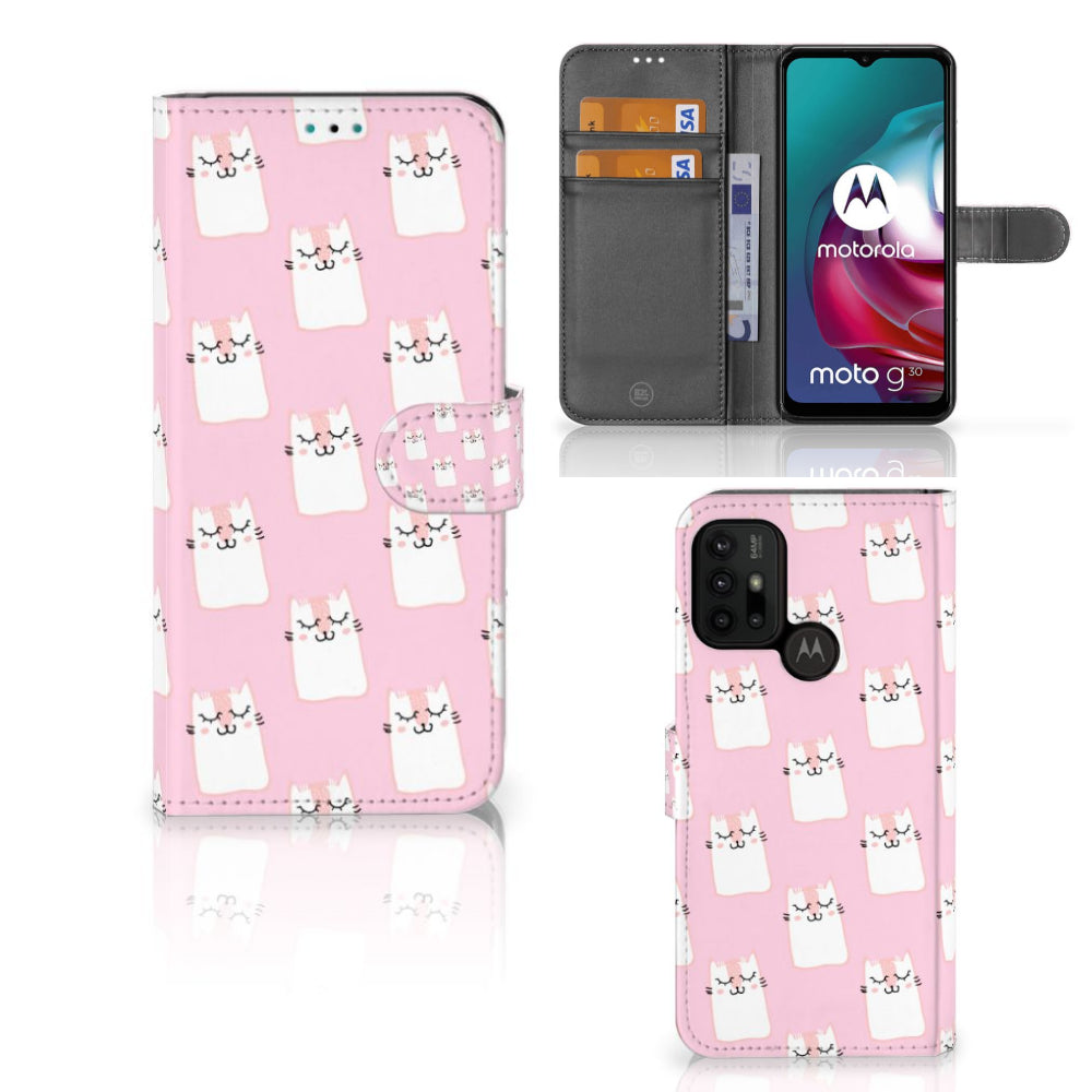 Motorola Moto G10 | G20 | G30 Telefoonhoesje met Pasjes Sleeping Cats