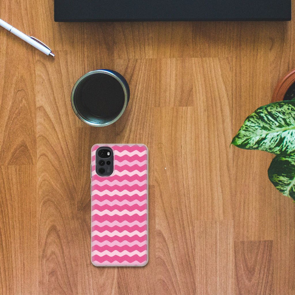 Motorola Moto G22 TPU bumper Waves Pink B2C Telecom