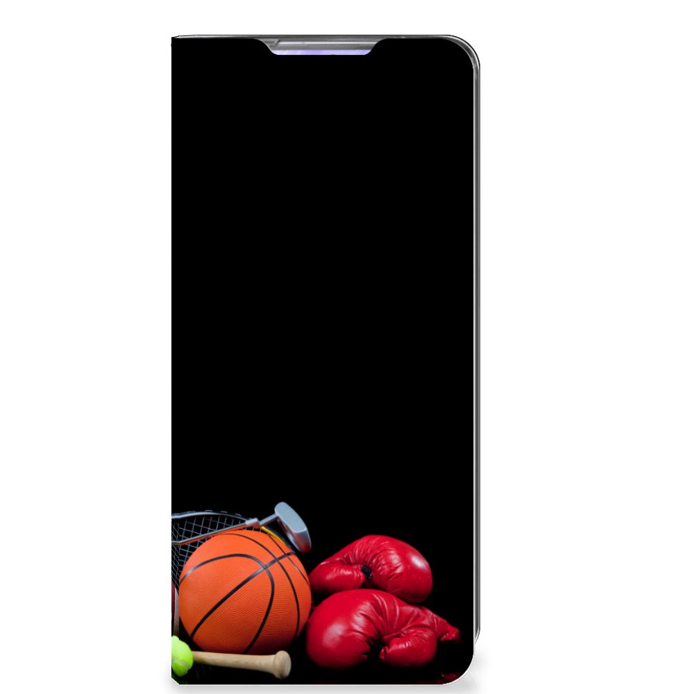 Samsung Galaxy S20 Ultra Hippe Standcase Sports design with various sports equipment like basketball and boxing gloves.