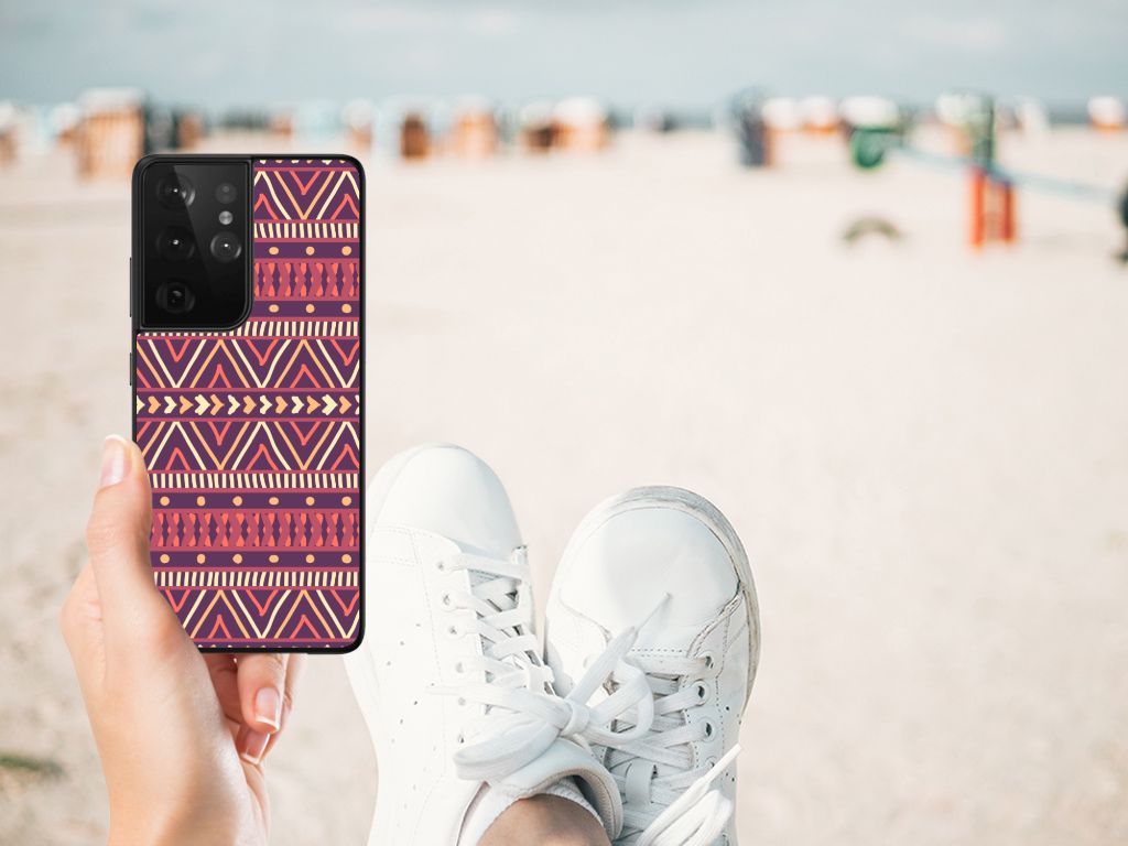 Samsung Galaxy S21 Ultra Back Case Aztec Paars B2C Telecom