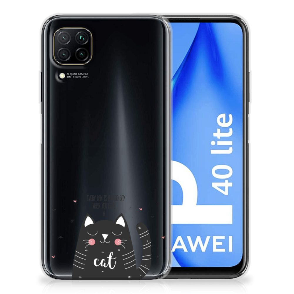 Huawei P40 Lite Telefoonhoesje met Naam Cat Good Day B2C Telecom