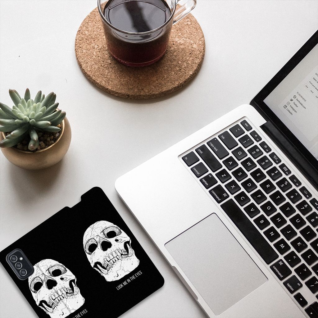 Mobiel BookCase Samsung Galaxy M52 Skull Eyes - B2C Telecom