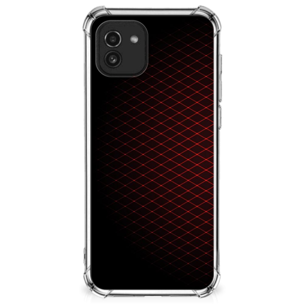 Samsung Galaxy A03 Doorzichtige Silicone Hoesje Geruit Rood B2C Telecom