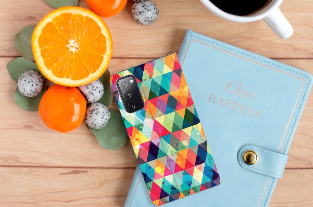 Samsung Galaxy S20 FE Hoesje met Magneet Geruit - B2C Telecom