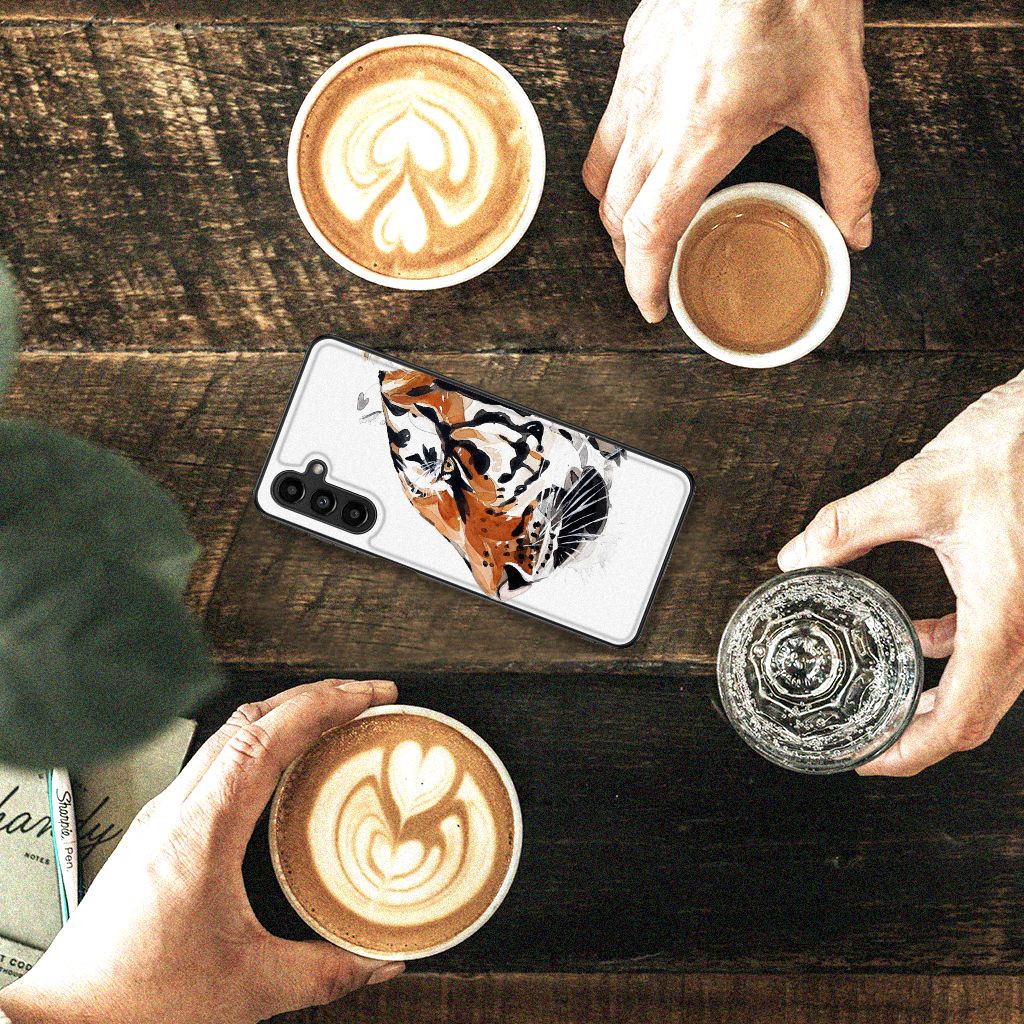 Kleurrijke Telefoonhoesje Samsung Galaxy A14 5G Watercolor Tiger