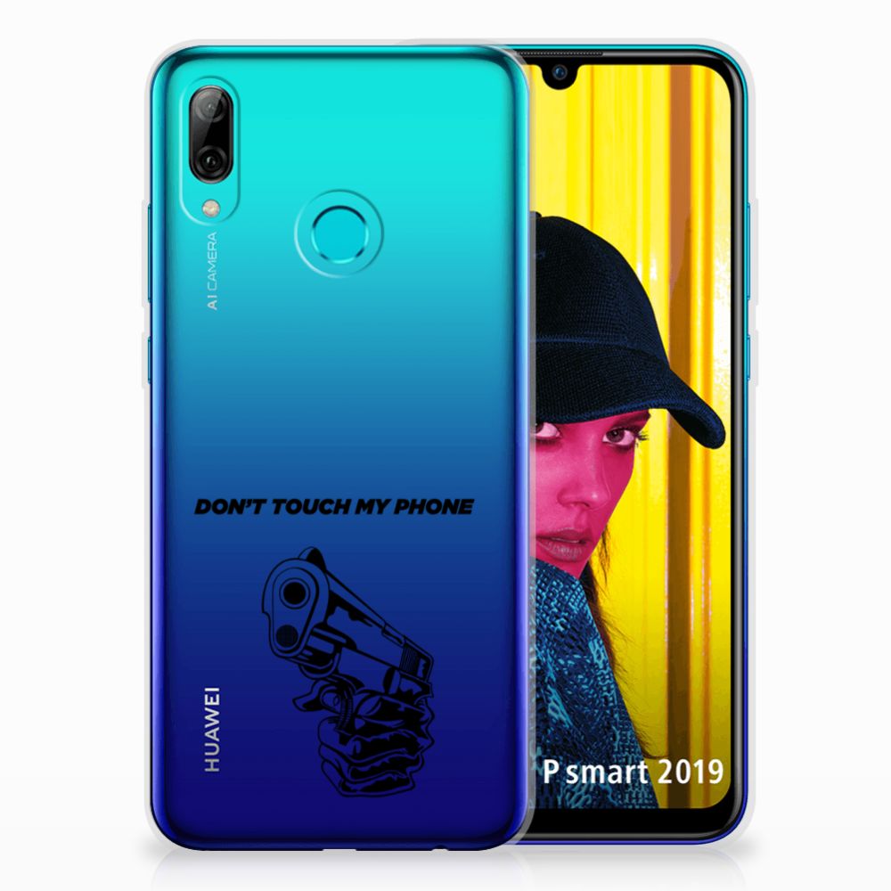 Huawei P Smart 2019 Silicone-hoesje Gun Don't Touch My Phone