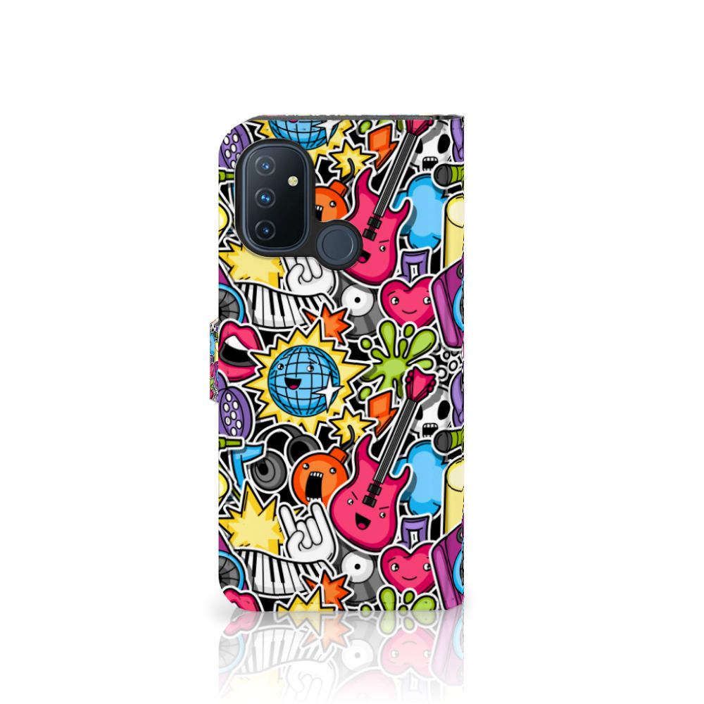 OnePlus Nord N100 Wallet Case met Pasjes Punk Rock