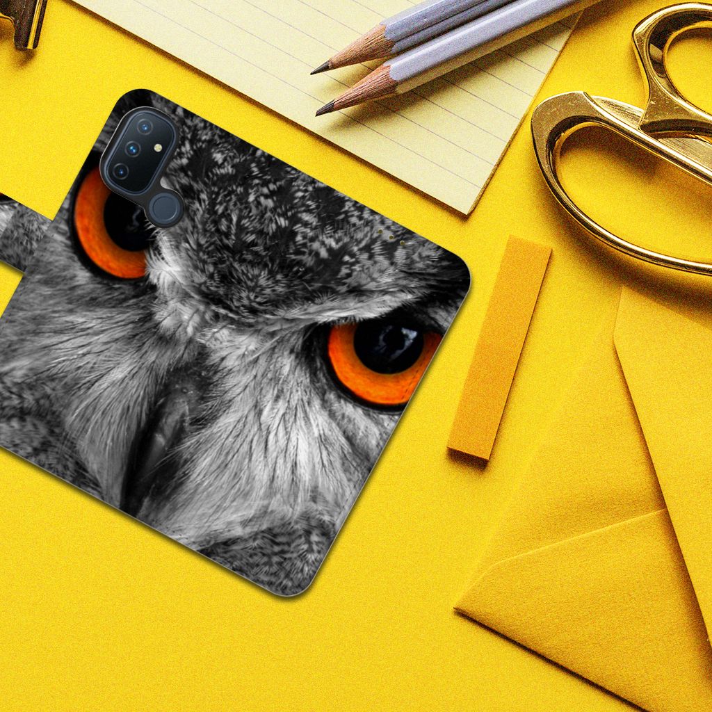 OnePlus Nord N100 Telefoonhoesje met Pasjes Uil