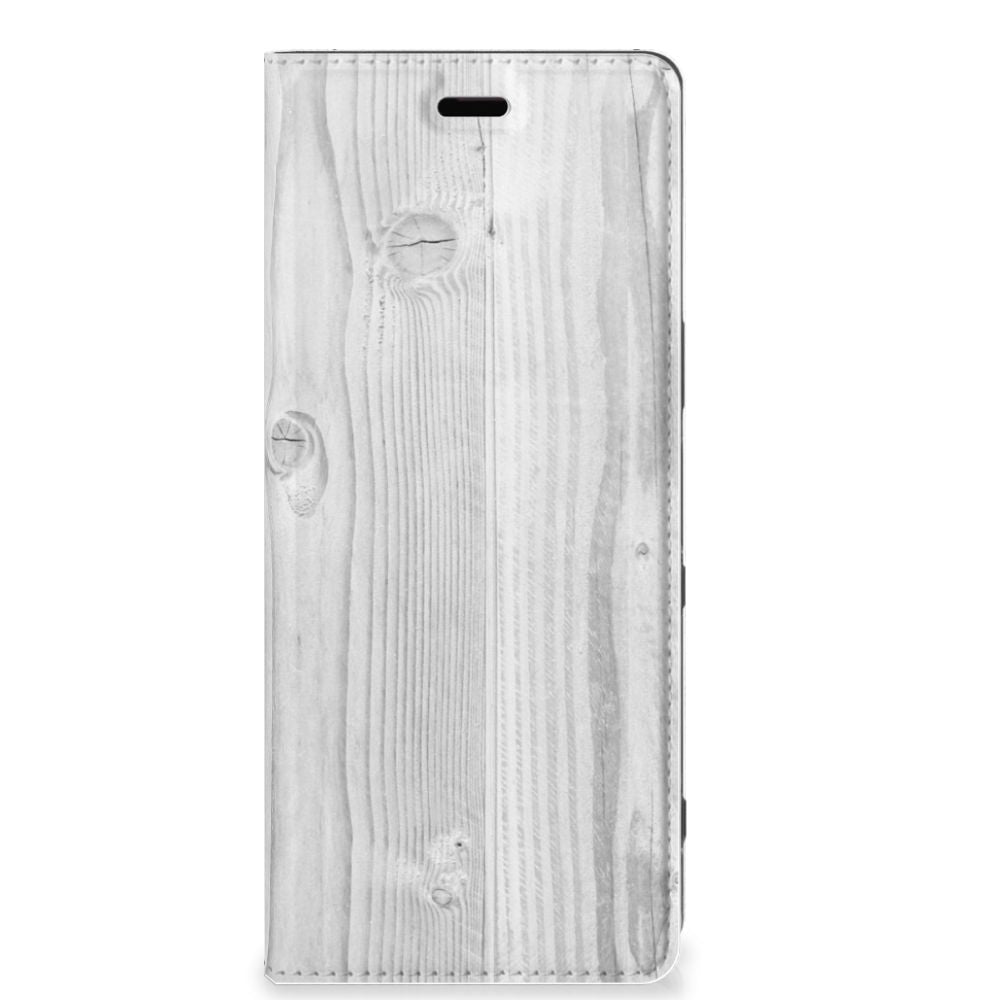 Sony Xperia 5 Book Wallet Case White Wood