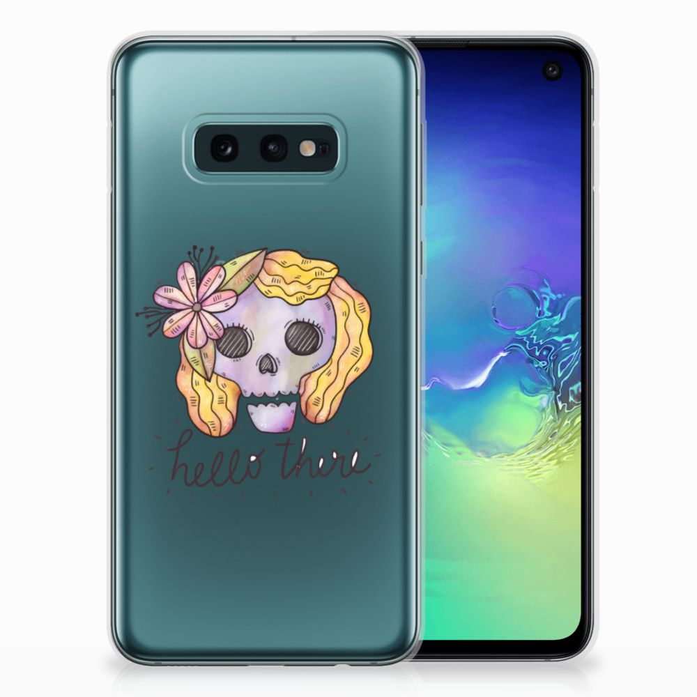 Silicone Back Case Samsung Galaxy S10e Boho Skull