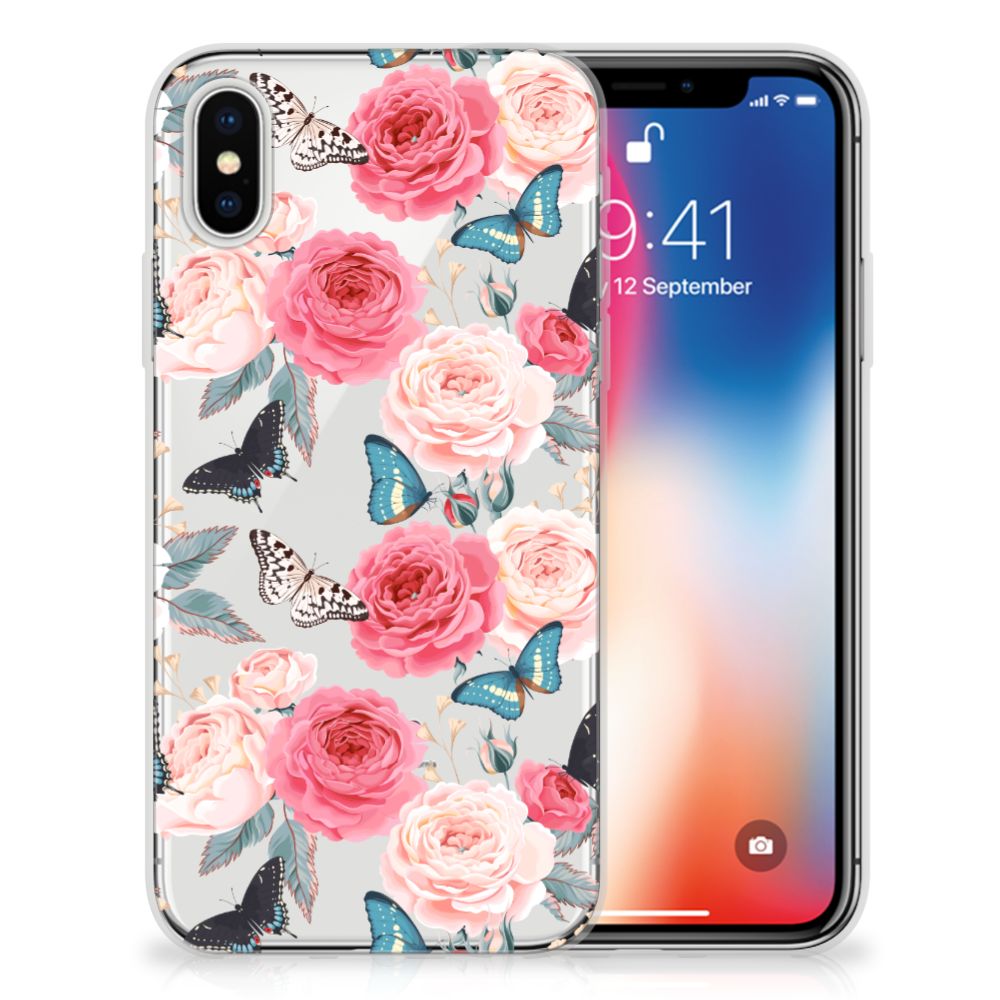 Apple iPhone X | Xs TPU Case Butterfly Roses