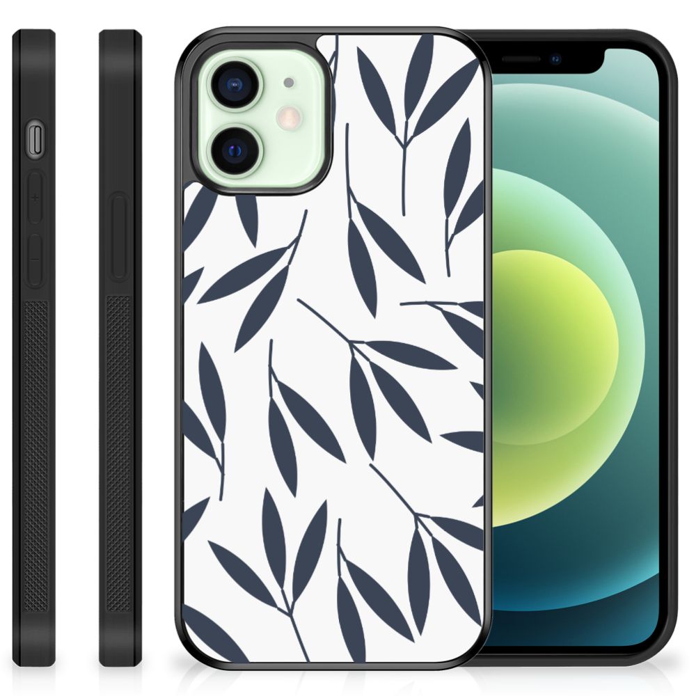 iPhone 12 Mini Skin Case Leaves Blue