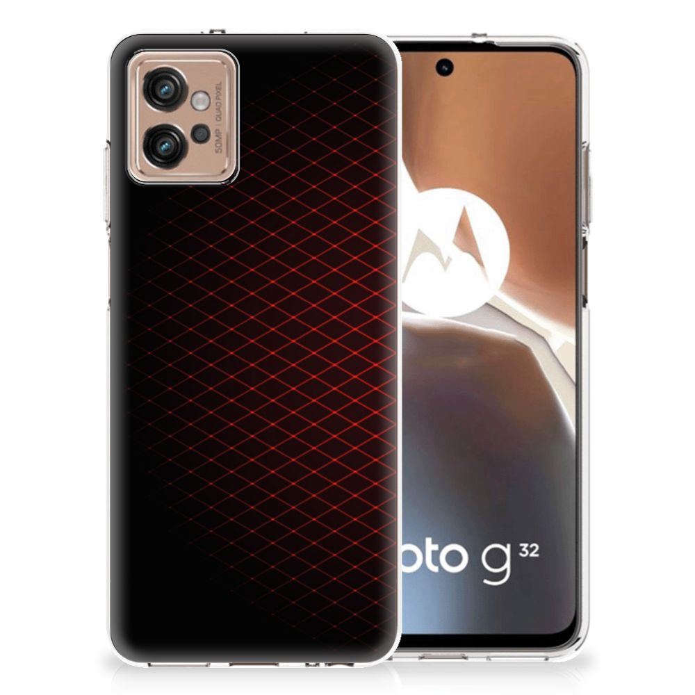 Motorola Moto G32 TPU bumper Geruit Rood B2C Telecom