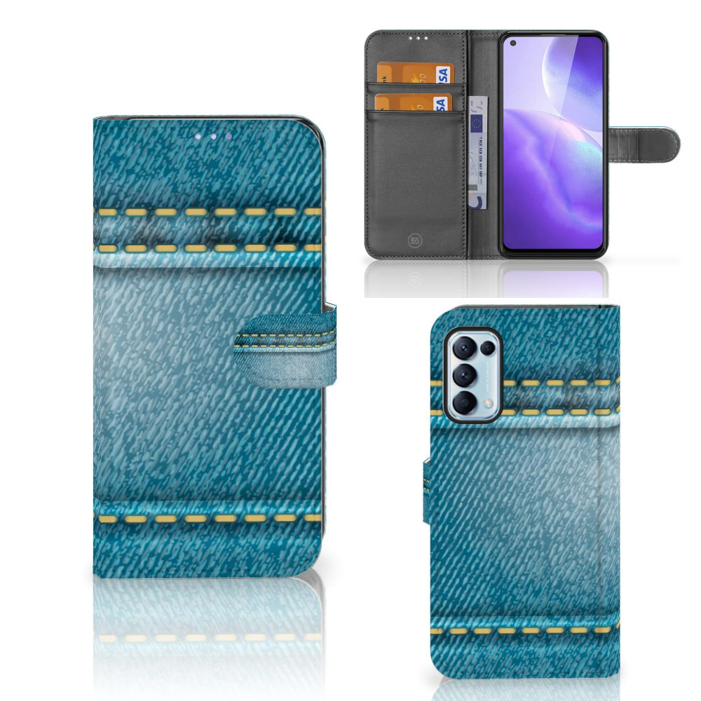 OPPO Find X3 Lite Wallet Case met Pasjes Jeans