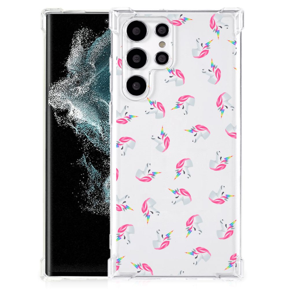Doorzichtige Silicone Hoesje voor Samsung Galaxy S22 Ultra Unicorns B2C Telecom