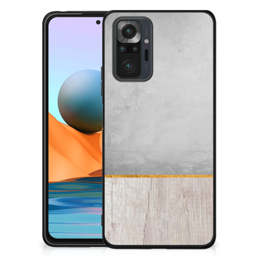 Xiaomi Redmi Note 10 Pro Houten Print Telefoonhoesje Wood Concrete