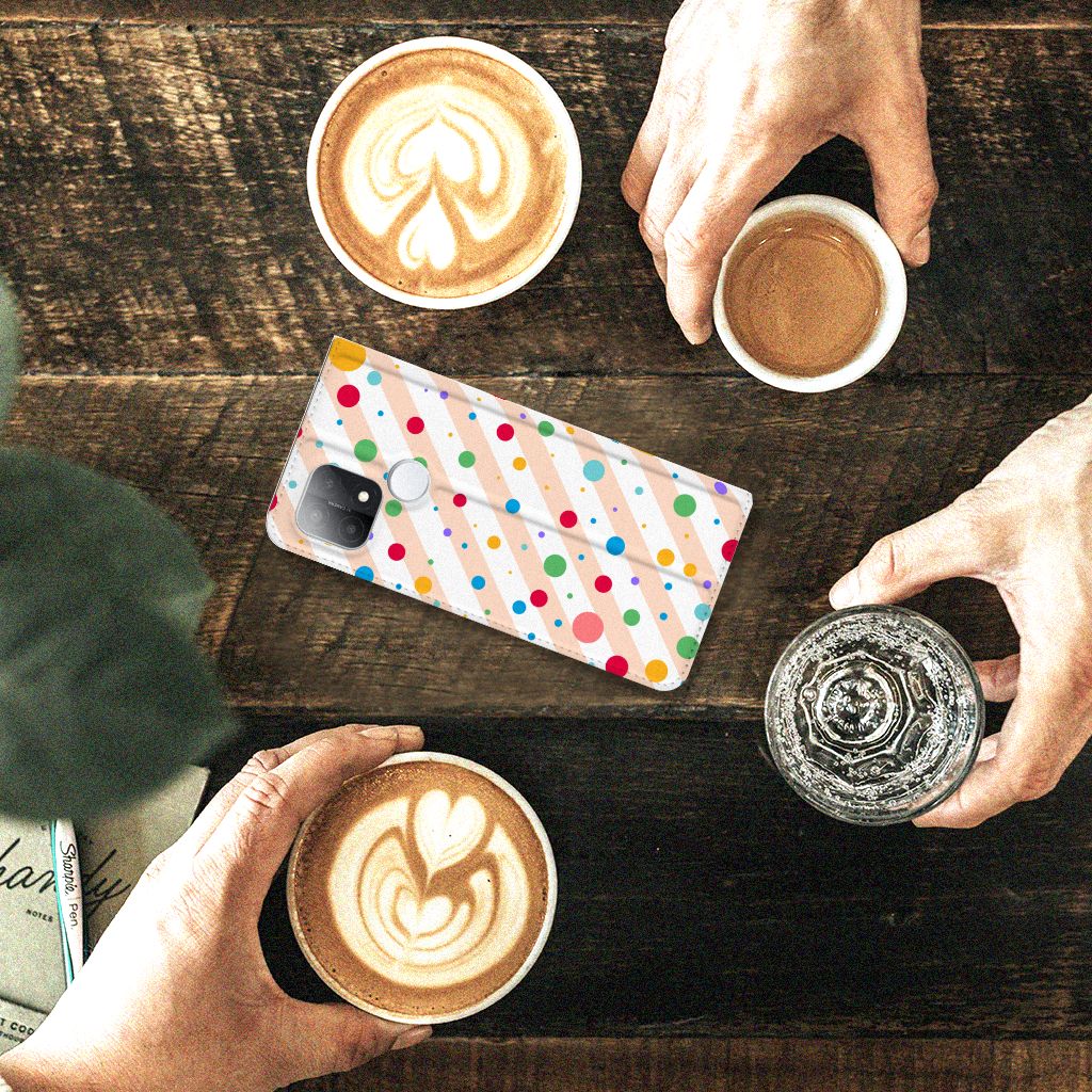 OPPO A15 Hoesje met Magneet Dots - B2C Telecom