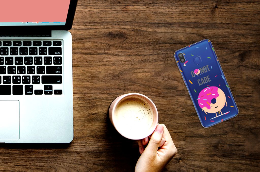 Samsung Galaxy M20 (Power) Siliconen Case Donut Roze