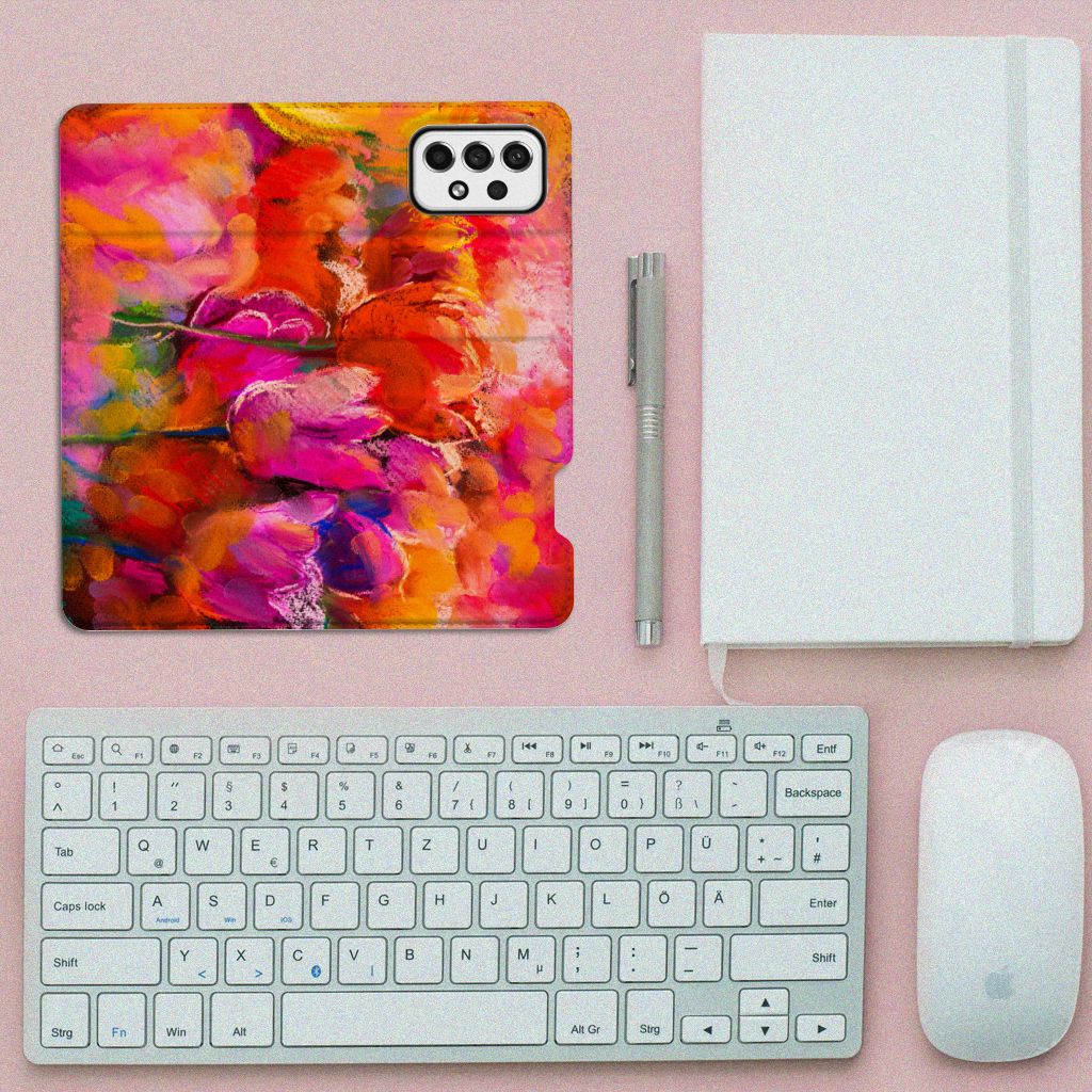 Bookcase Samsung Galaxy A73 Tulips - B2C Telecom