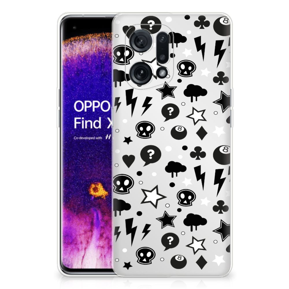 Silicone Back Case OPPO Find X5 Silver Punk B2C Telecom
